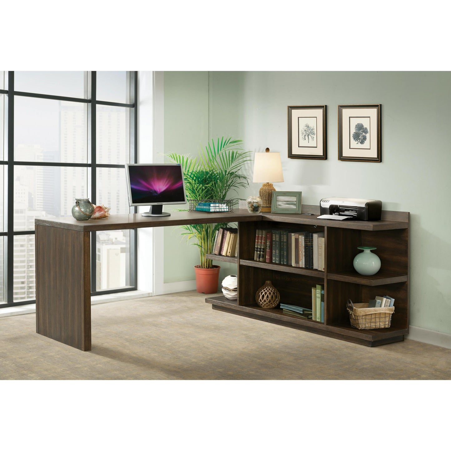 Perspectives - Peninsula Bookcase - Brushed Acacia