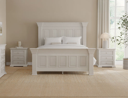 Terra - Queen Headboard - Distressed White