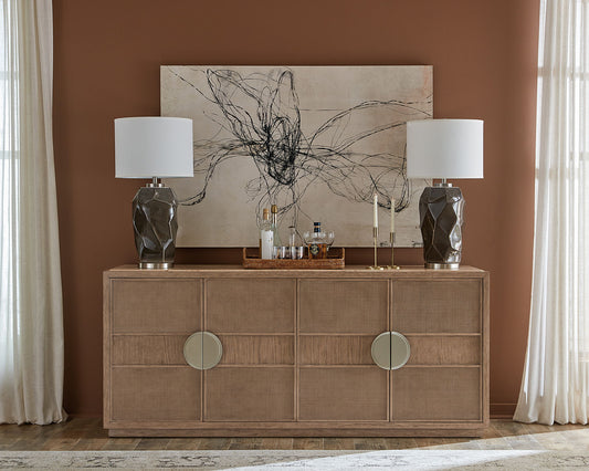 Sonnet - Dining Credenza - Dark Gray / Light Brown
