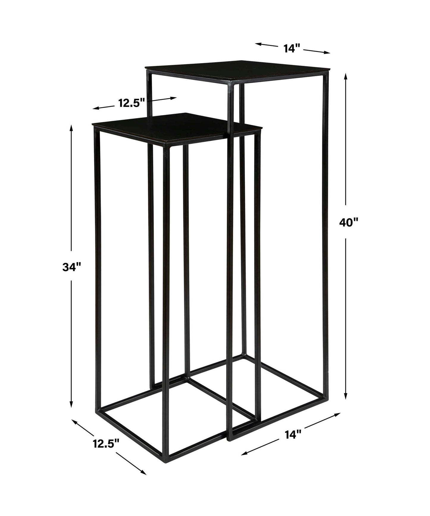 Coreene - Nesting Pedestal Tables (Set of 2) - Black