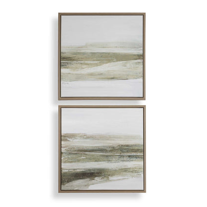 All Of A Sudden - Framed Canvases (Set of 2) - Black / Brown / Gray / Green