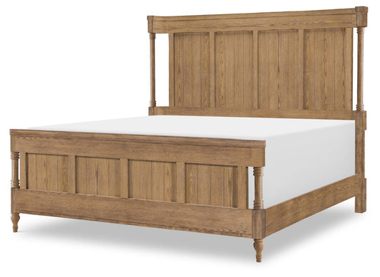 Vintage Market - Shelter Footboard King / California King With 4 Slats - Barnwood Oak