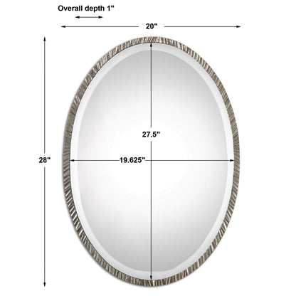 Annadel - Oval Wall Mirror - Pearl Silver