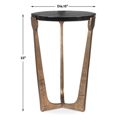 Bohdi - Outdoor Accent Table - Brass / Black