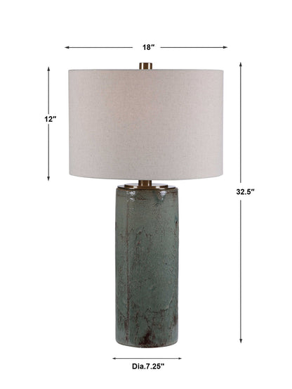 Callais - Crackled Table Lamp - Aqua