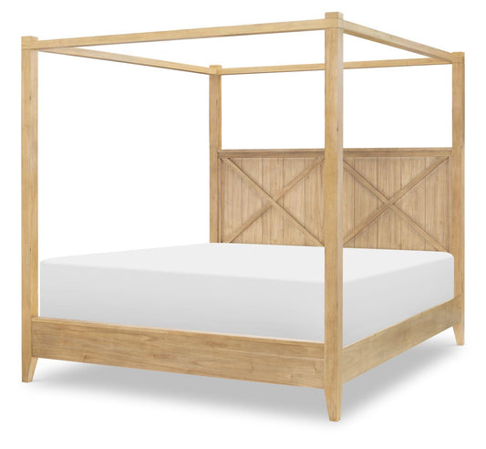 XXX's And OOO's - Canopy Headboard / Footboard / Slats Short Canopy Frame King / California King - Amber