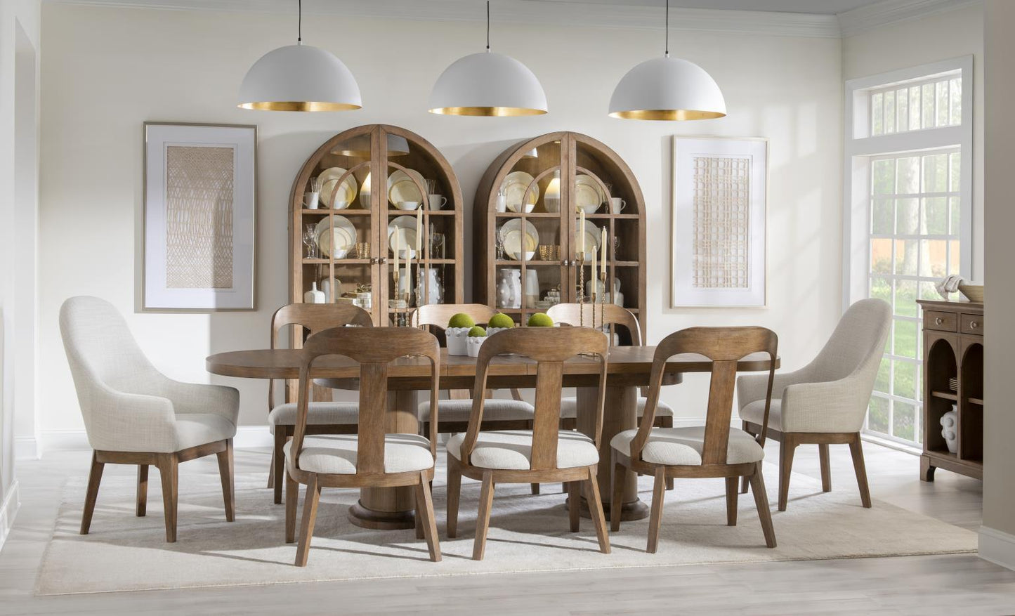 Harmony - Double Pedestal Dining Table Base - Ovation Tweed