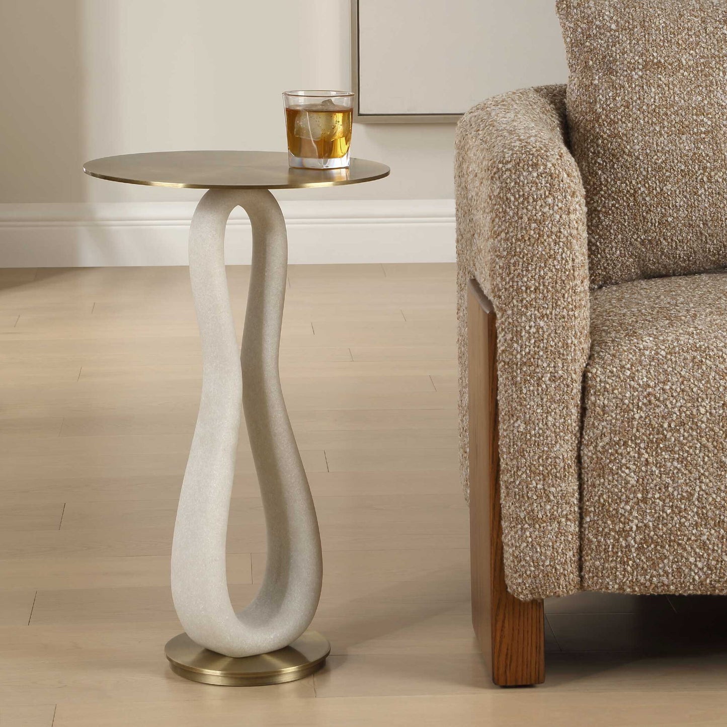 Sonia - Modern Accent Table - Brass