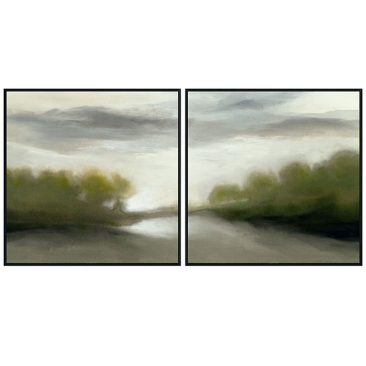 Bewildered - 72" x 36" Painting By Buddy Whitlock (Set of 2) - Black