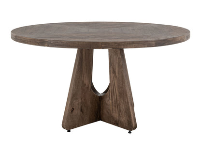 Natural Teca - Cross Table Base - Quartersawn Oak / Marooned Brown