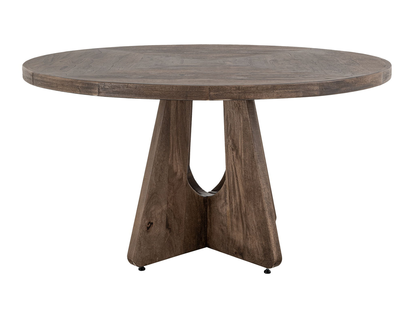 Natural Teca - 47" Round Table Top - Quartersawn Oak / Marooned Brown
