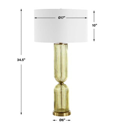 Mirah - Glass Table Lamp - Olive Green
