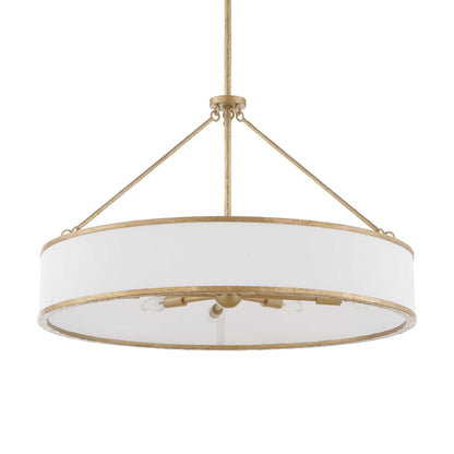 Algiers - 8 Light Drum Pendant - Gold / White