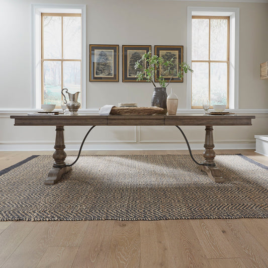 Americana Farmhouse - Trestle Table Base - Light Brown