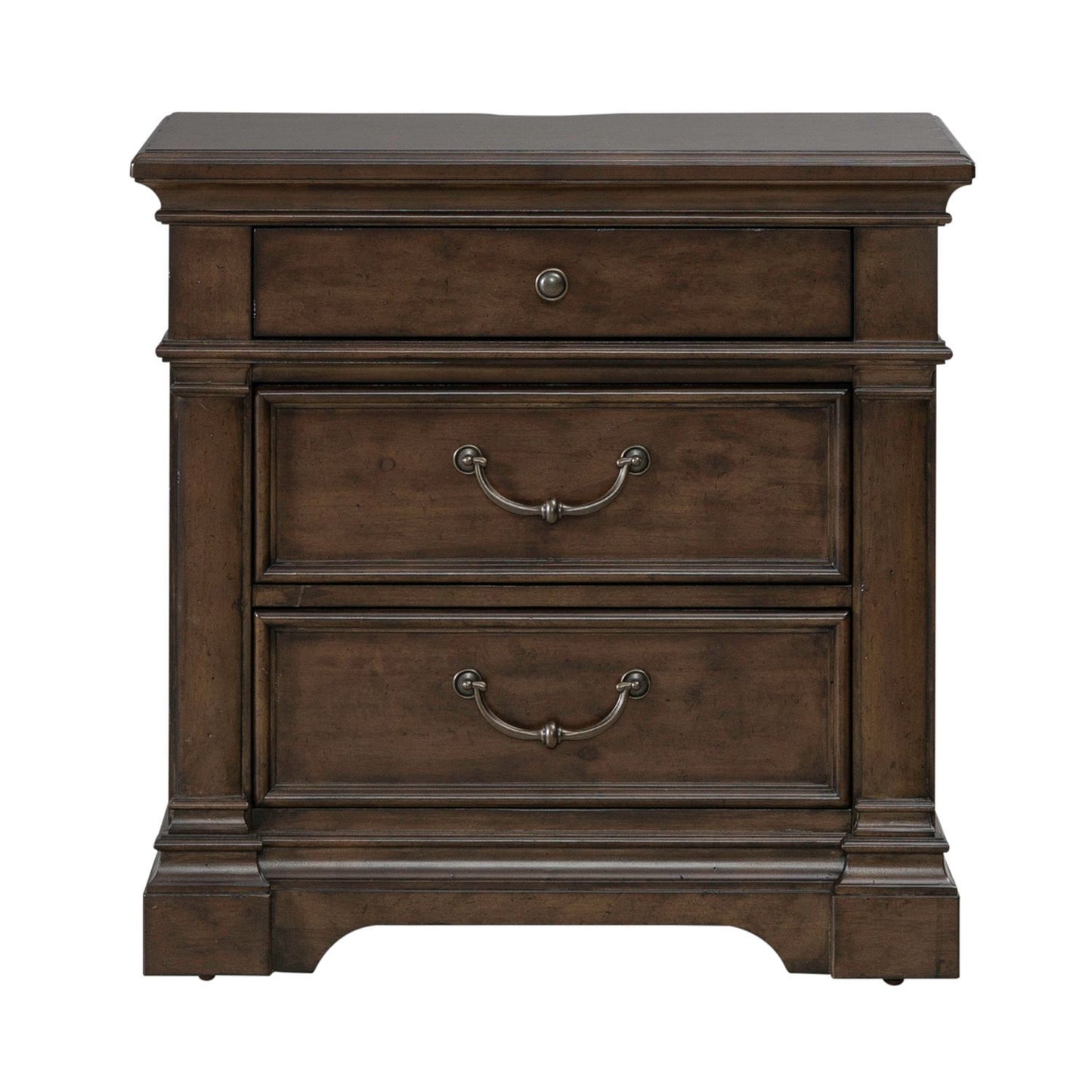 Arden Road - Nightstand With Charging Station - Satin Cherry