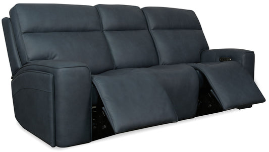Riverton - Power Sofa With Power Headrest And Lumbar - Black