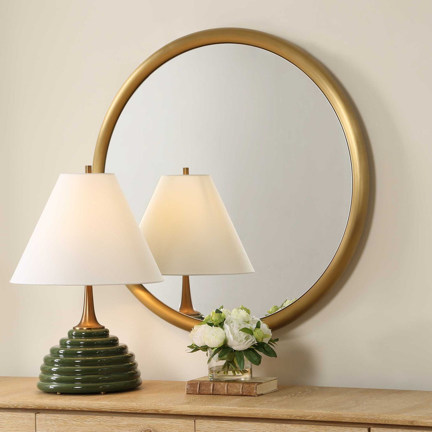 Atkinson - Modern Round Mirror - Brass
