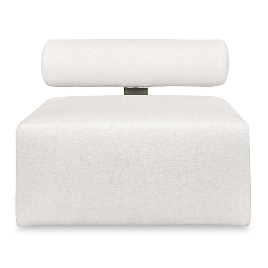 Bolster Back - Armless Outdoor Sofa - White