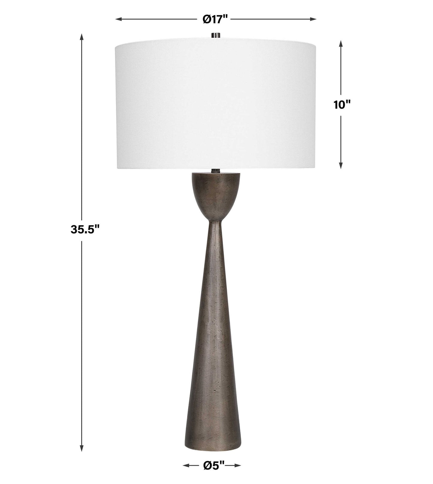 Waller - Handcrafted Cast Table Lamp - Dark Brown