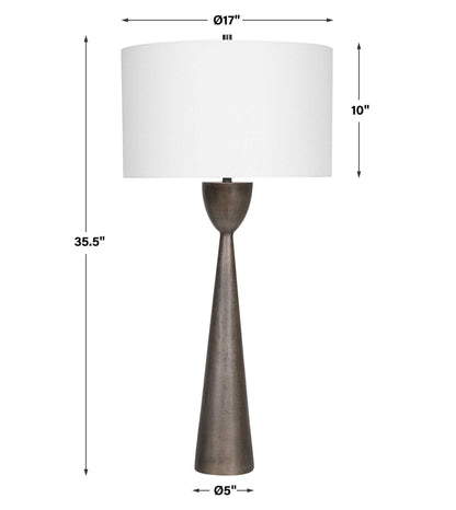 Waller - Handcrafted Cast Table Lamp - Dark Brown