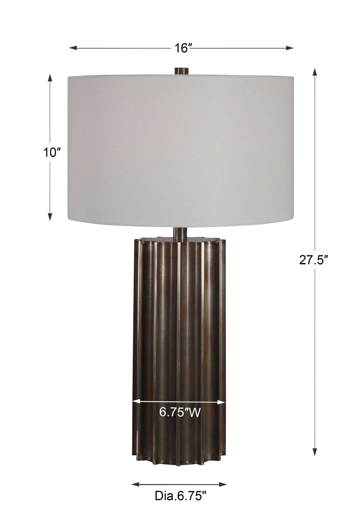 Khalio - Gun Metal Table Lamp - Dark Brown