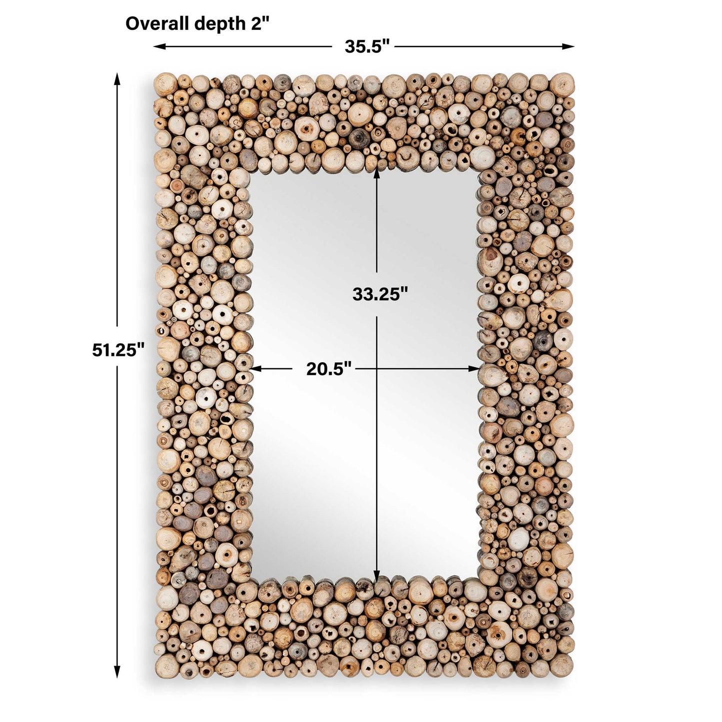 Timberwood - Rectangular Mirror - Light Brown