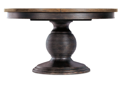 Americana - Round Pedestal Dining Table With One 22" Leaf