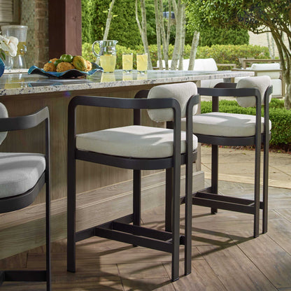 Kalmar - Outdoor Bar Stool - Black / White