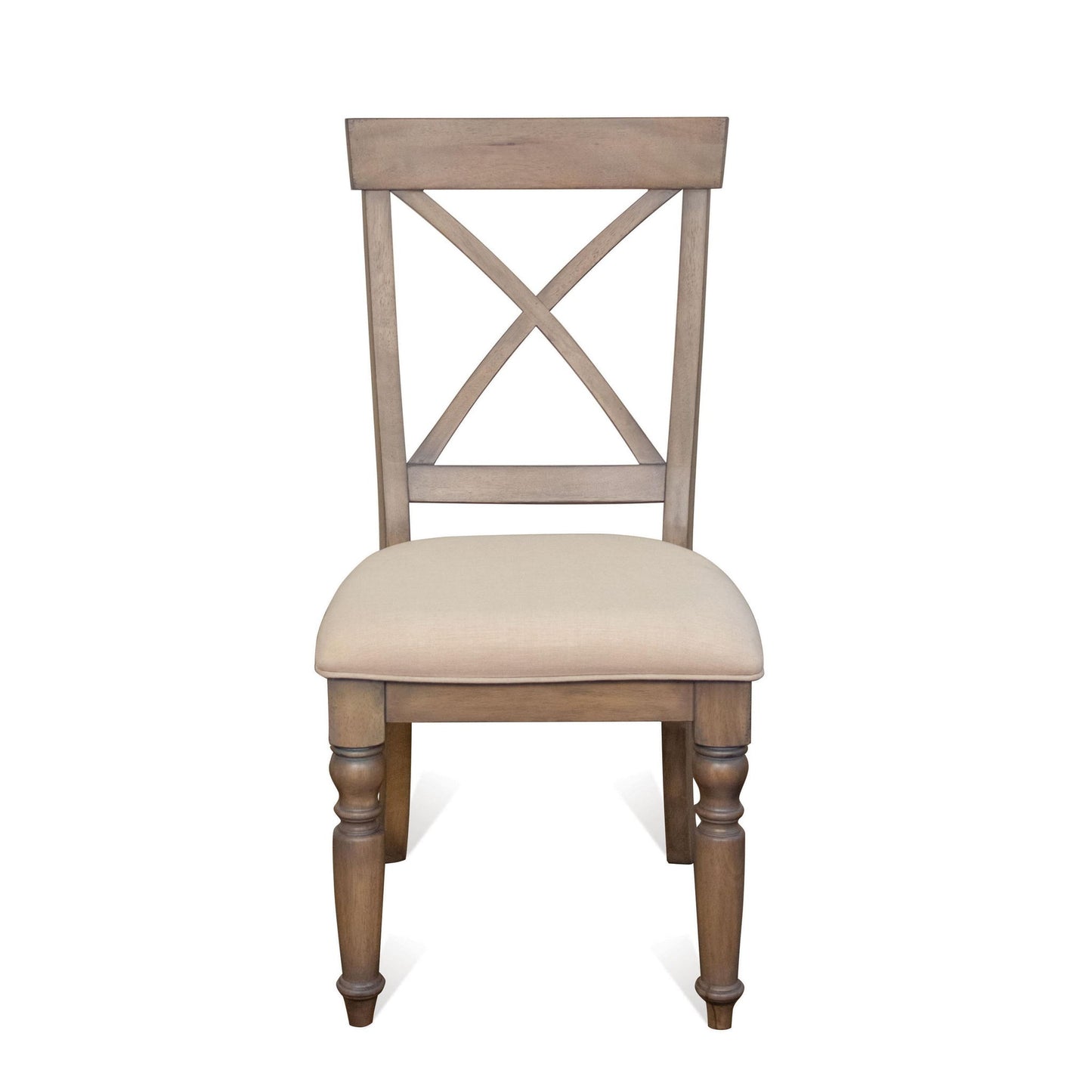 Aberdeen - X - Back Upholstered Side Chair (Set of 2) - Weathered Driftwood