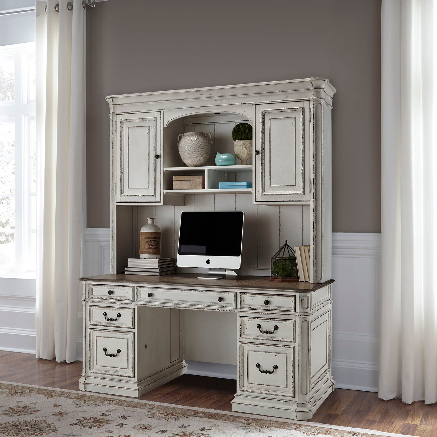 Magnolia Manor - Jr Executive Credenza Top - White