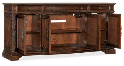 Charleston - Four Door-Three Drawer Buffet - Dark Brown