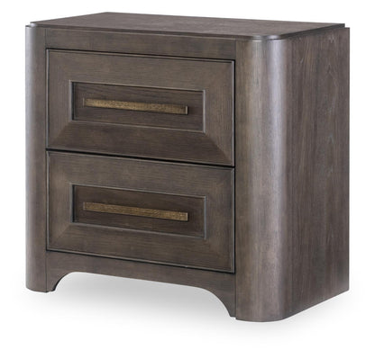 Lancia - 2 Drawer Nightstand - Charred Oak