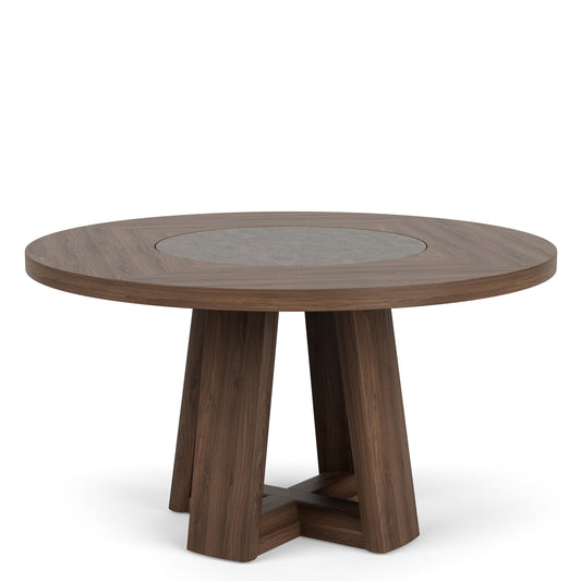 Delia - Round Dining Table - Nouveau Walnut