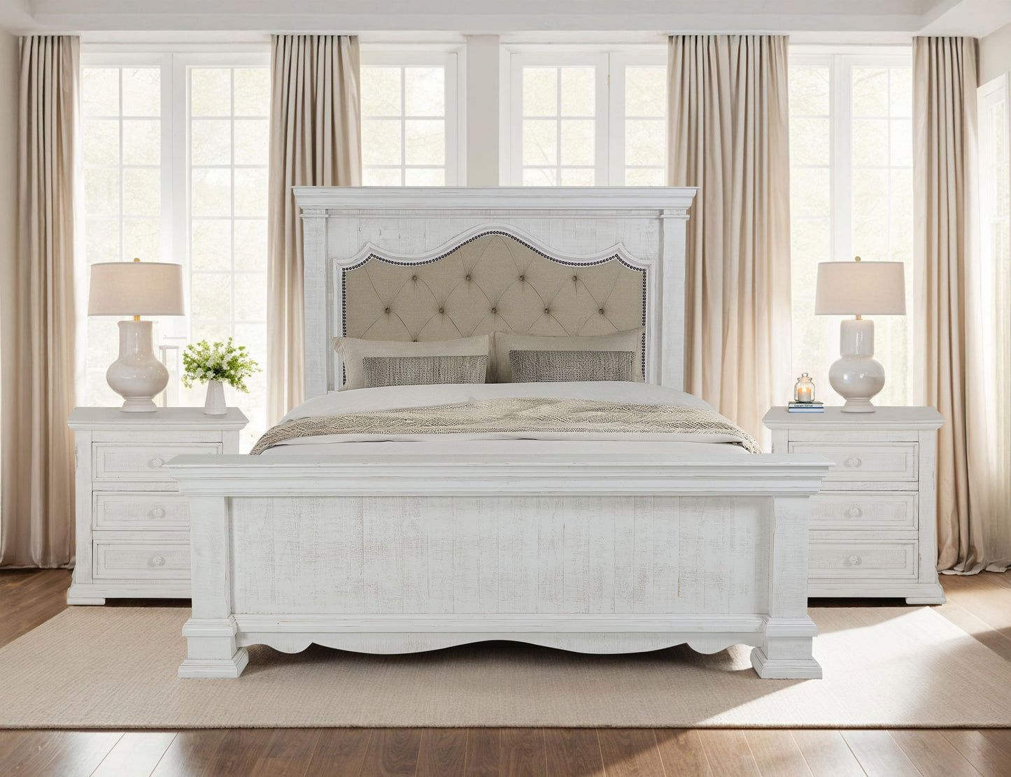 Bella - Queen Footboard - Vintage White