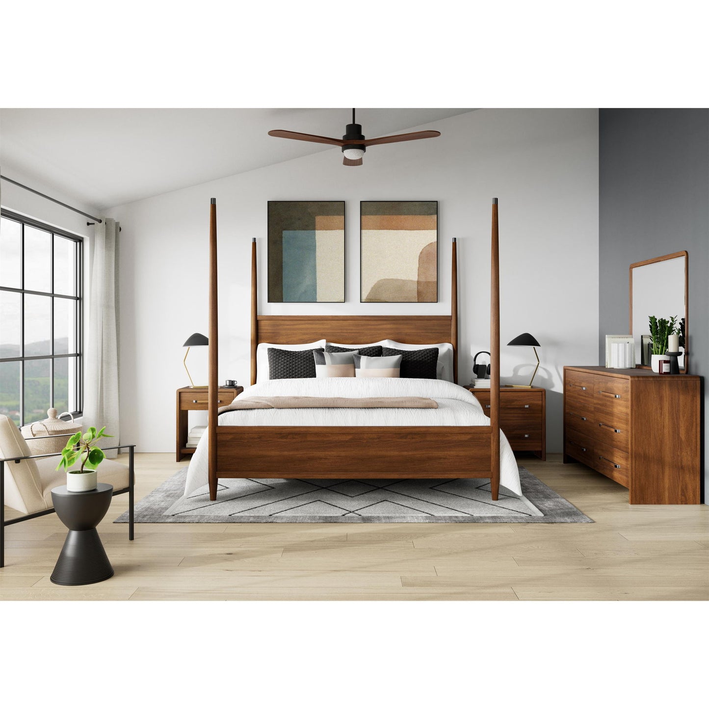 Elsie - King Poster Headboard and Footboard - Dark Brown