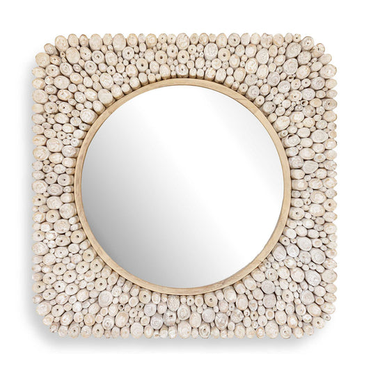 Merak - Teak Mosaic Mirror - Woodtone