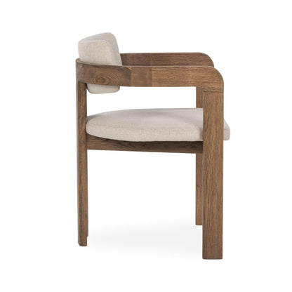 Labelle - Dining Armchair - Beige / Dark Brown
