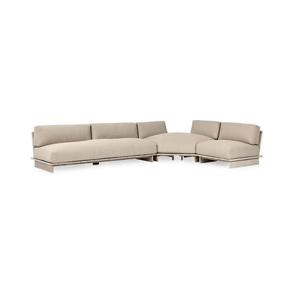 Livia - Teak 3 Piece Outdoor Sectional - Taupe