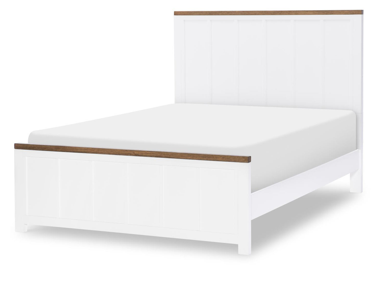 Dutton - Full Panel Footboard With Slat Roll - Natural White / Toasted Coconut