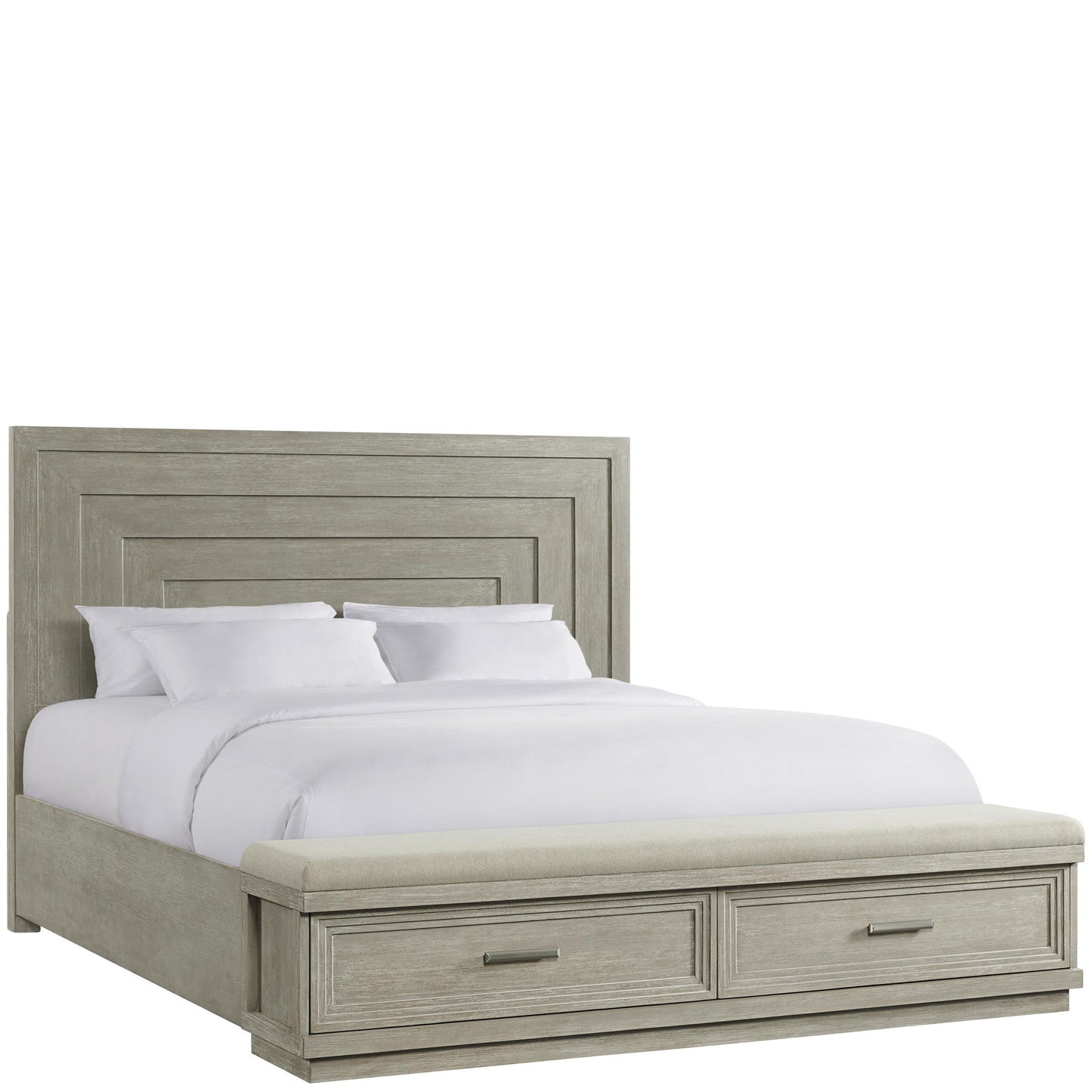 Cascade - King Upholstered Storage Footboard - Dovetail