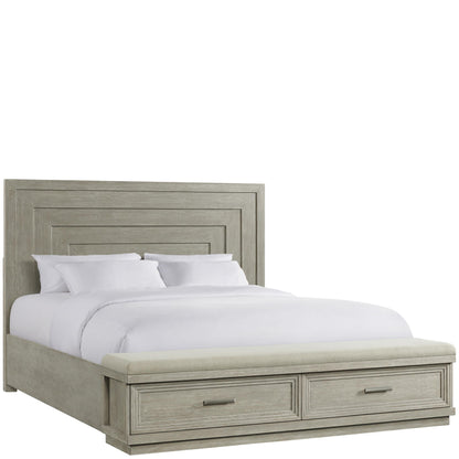 Cascade - King Upholstered Storage Footboard - Dovetail