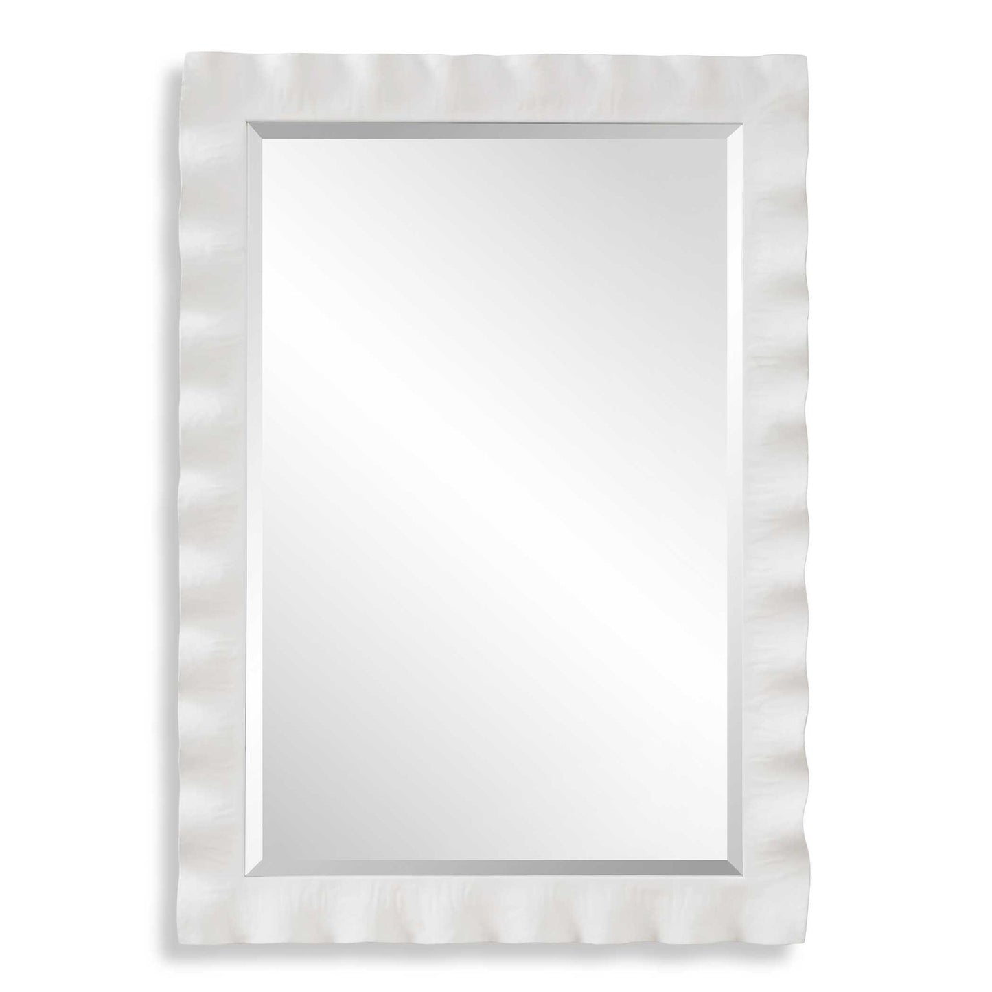 Haya - White Scalloped Mirror