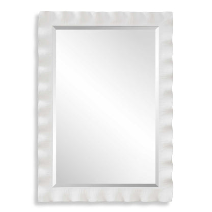 Haya - White Scalloped Mirror