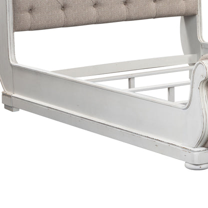 Magnolia Manor - Upholstered Sleigh Bed Rails - White