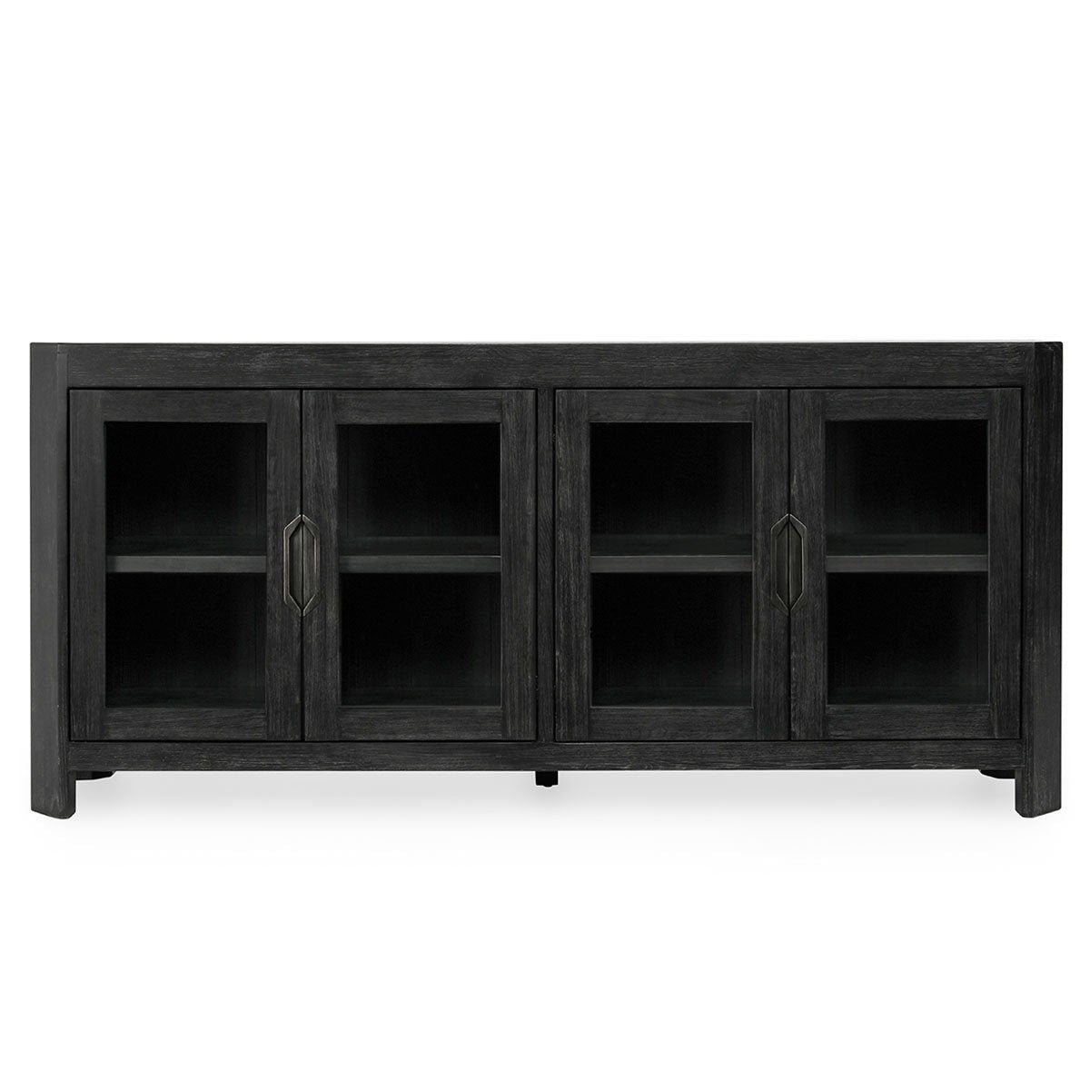 Macarthur - Reclaimed Oak 4 Door Cabinet - Antique Black