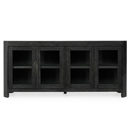 Macarthur - Reclaimed Oak 4 Door Cabinet - Antique Black