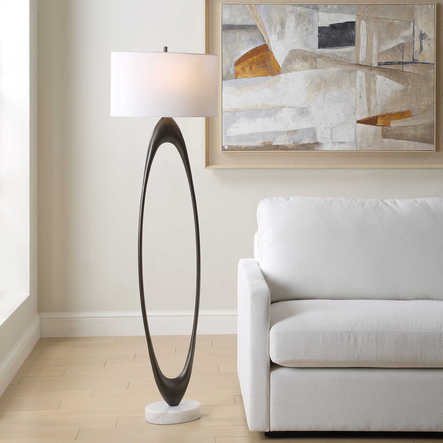 Sonic - Open Oval Floor Lamp - Bronze