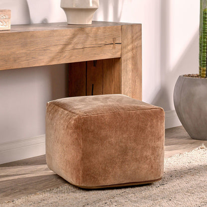 Heirloom - Velvet Pouf - Hazel