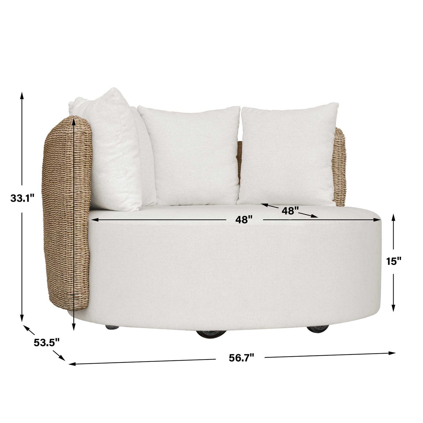 Sunset - Outdoor Round Swivel Day Bed - White