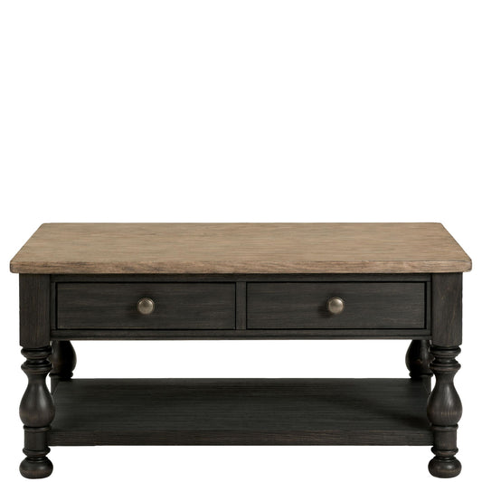 Barrington Two Tone - Rectangular Coffee Table - Antique Oak / Matte Black